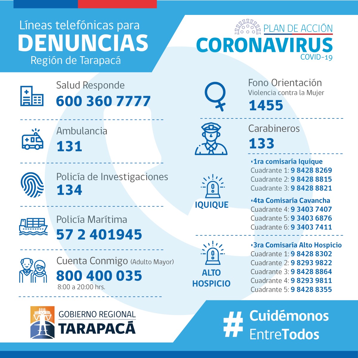 Publicación en Facebook de Gobierno Regional de Tarapacá