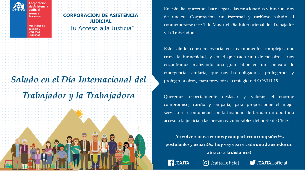 Saludo en el día internacional del trabajador y la trabajadora