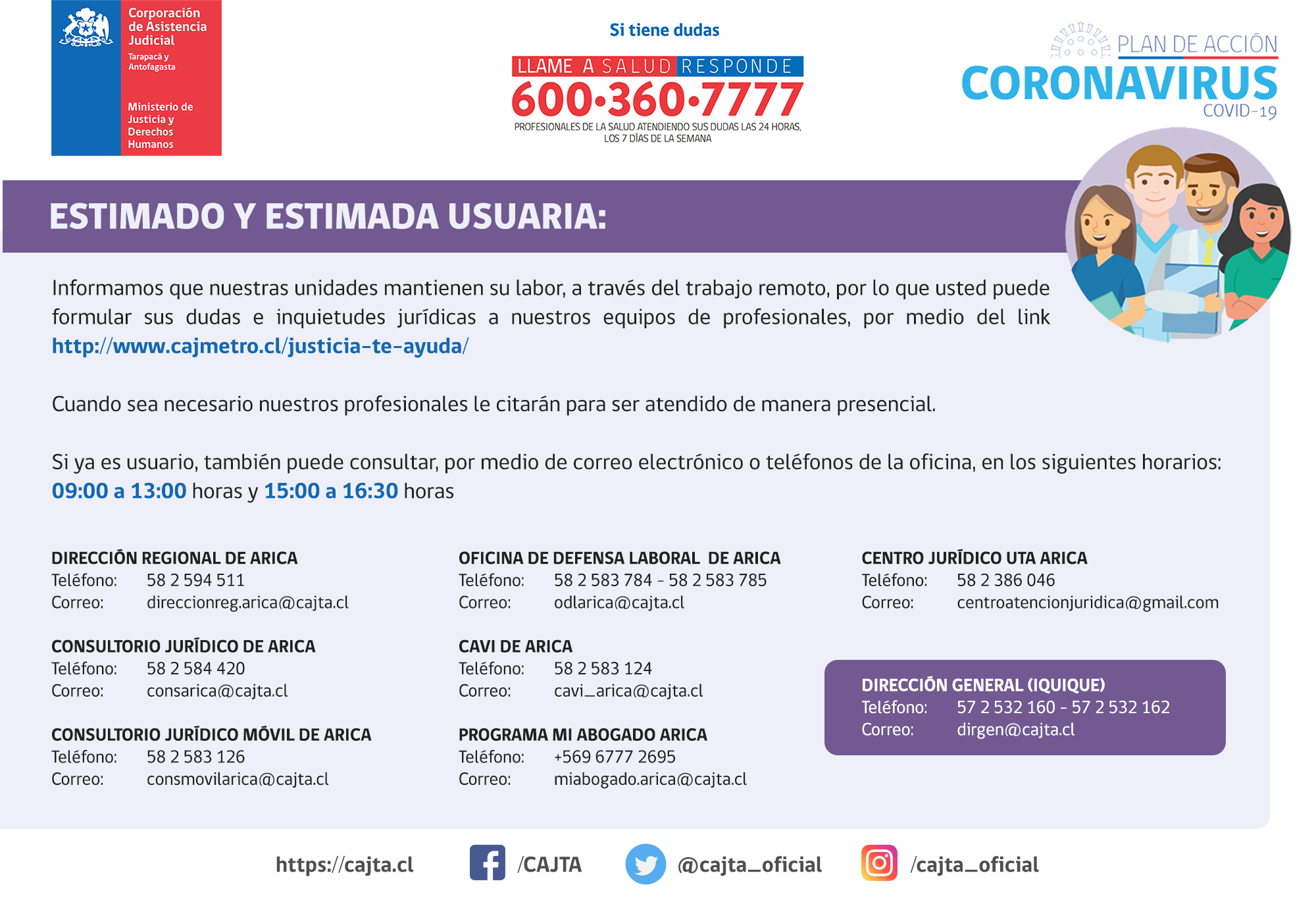 Si necesita comunicarse con nosotros aquí puede encontrar todos nuestros datos de contacto.