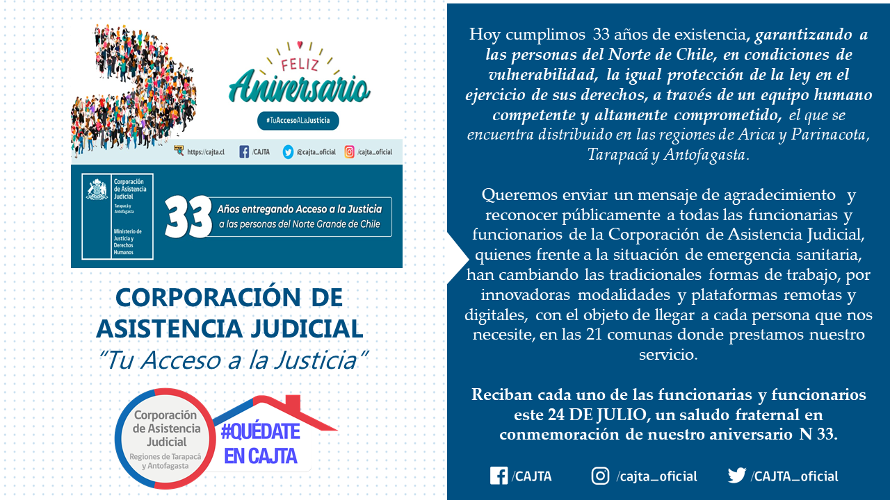 ANIVERSARIO DE N° 33 DE LA CAJTA