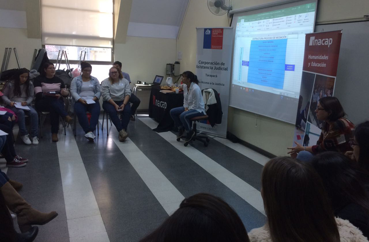 Centro de mediación capacita a futuras trabajadoras sociales de INACAP
