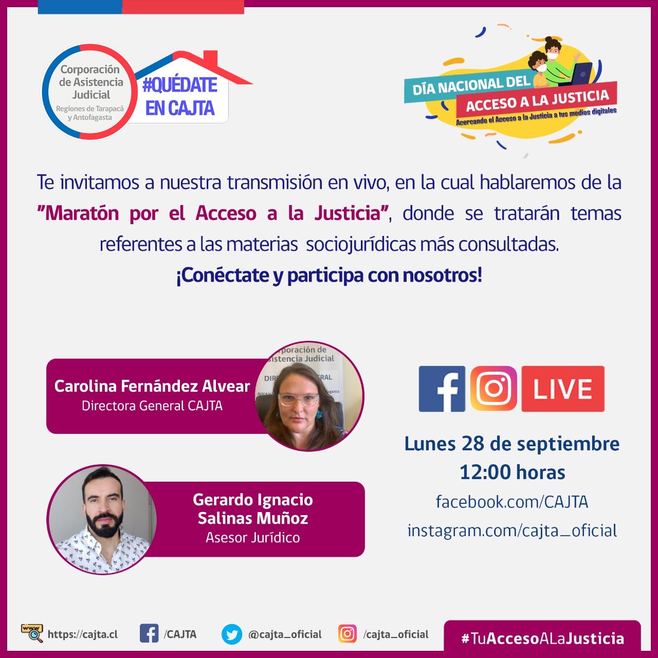 Los invitamos a participar del Instagram Live