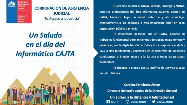 Saludo en el día del Informático CAJTA