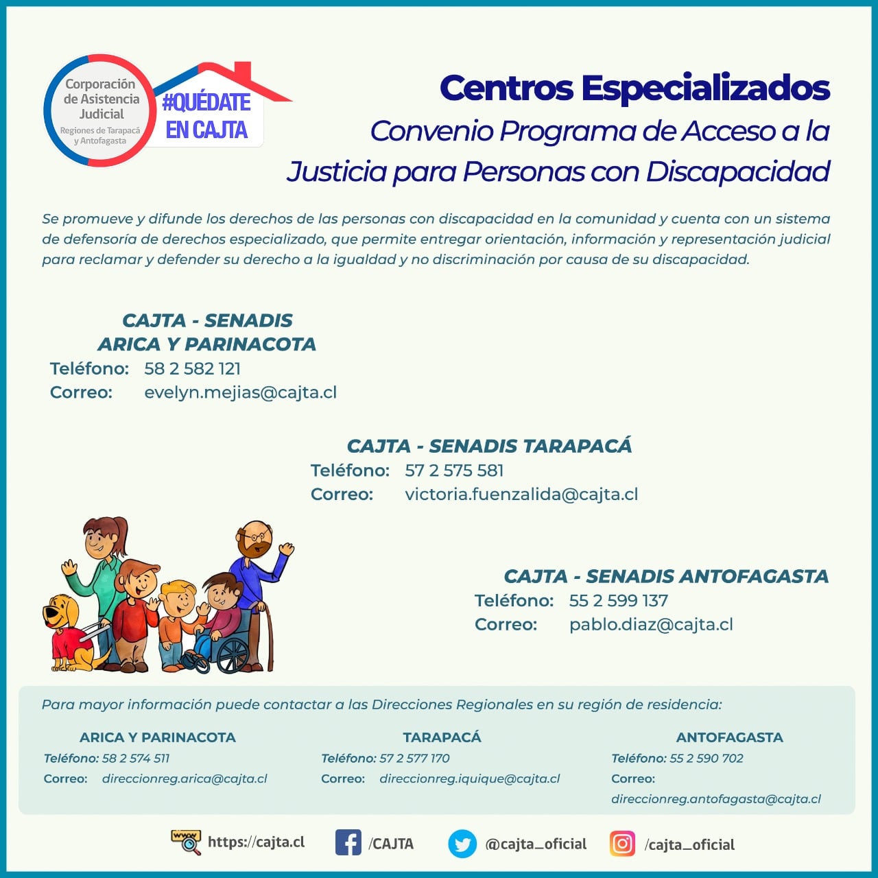 CAJTA brinda apoyo jurídico y social a las personas con discapacidad