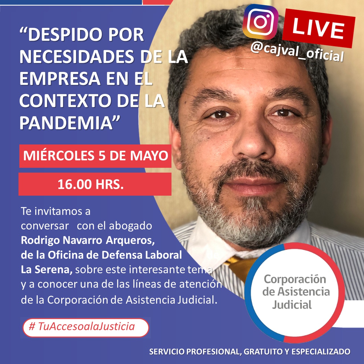 INVITAMOS A INSTAGRAM LIVE  con el "Despido por necesidades de la empresa en el contexto de la pandemia”
