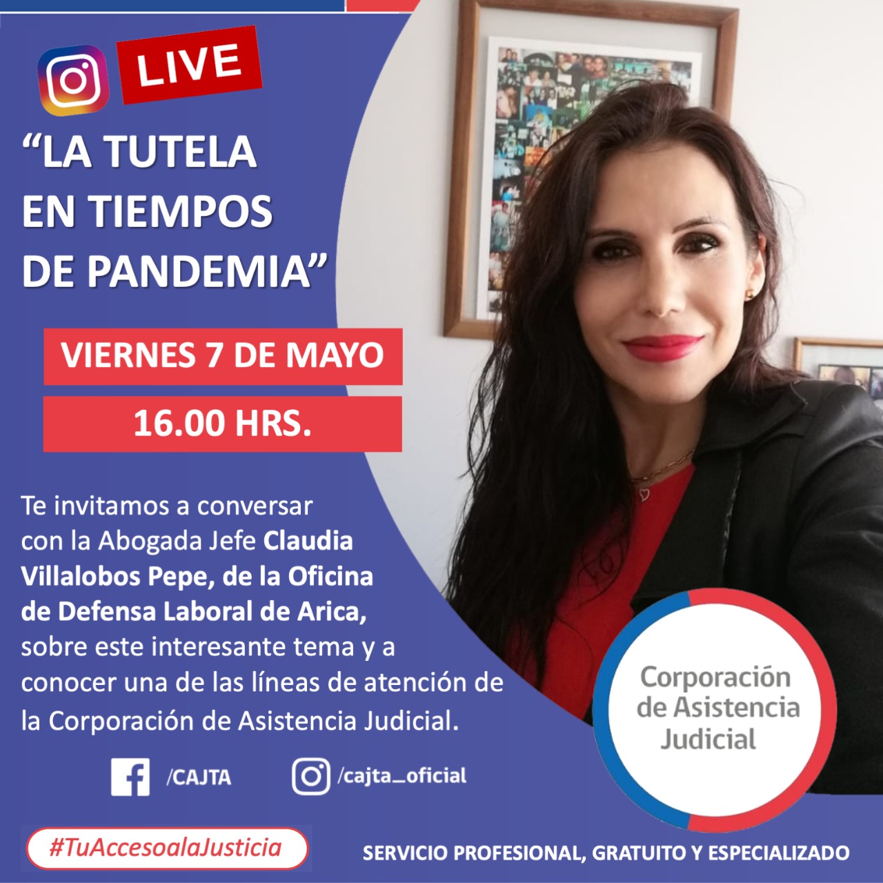 INSTAGRAM LIVE DE LA CAJTA presenta  “La Tutela en Tiempos de Pandemia"