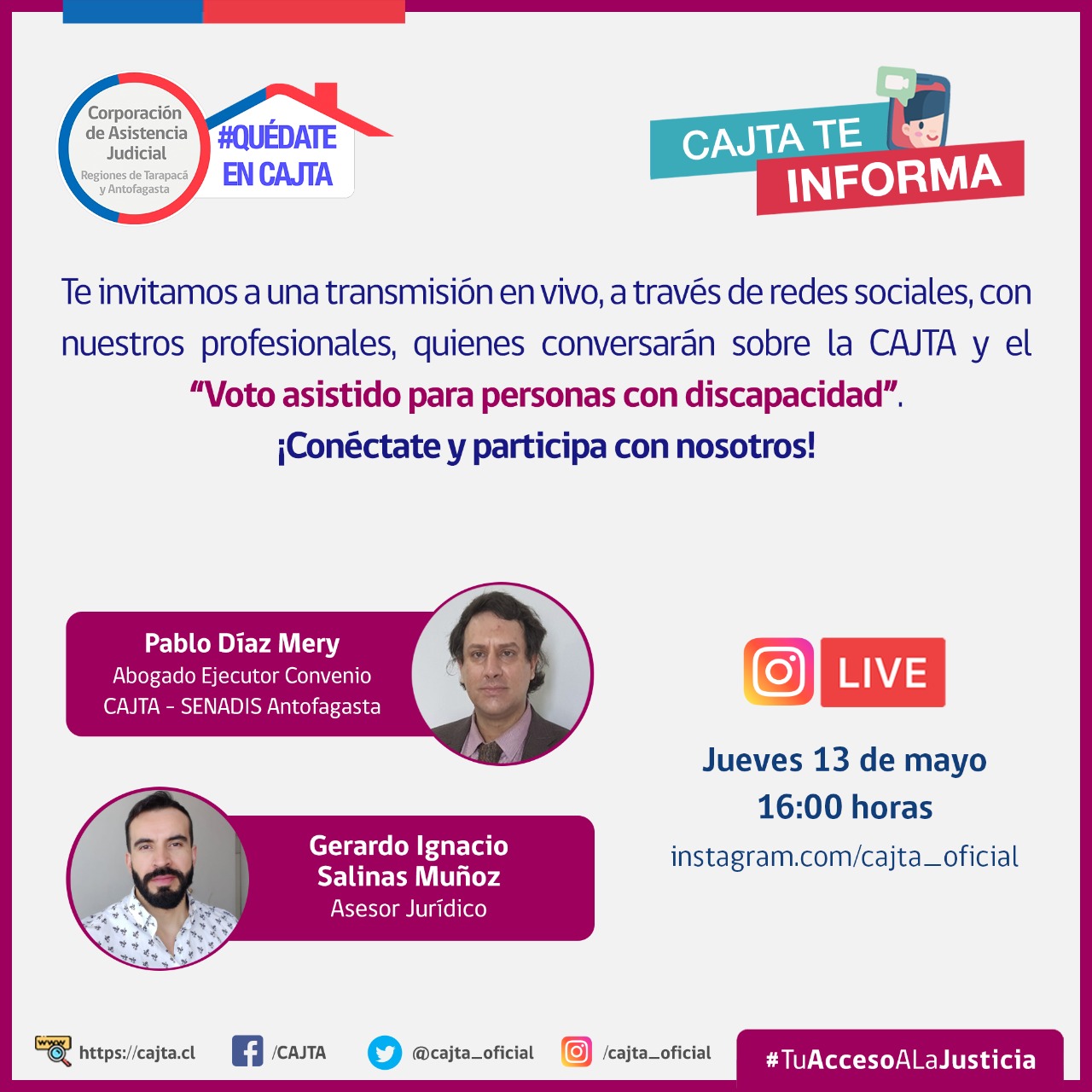 invitamos a un Instagram Live con el tema:  Voto Asistido
