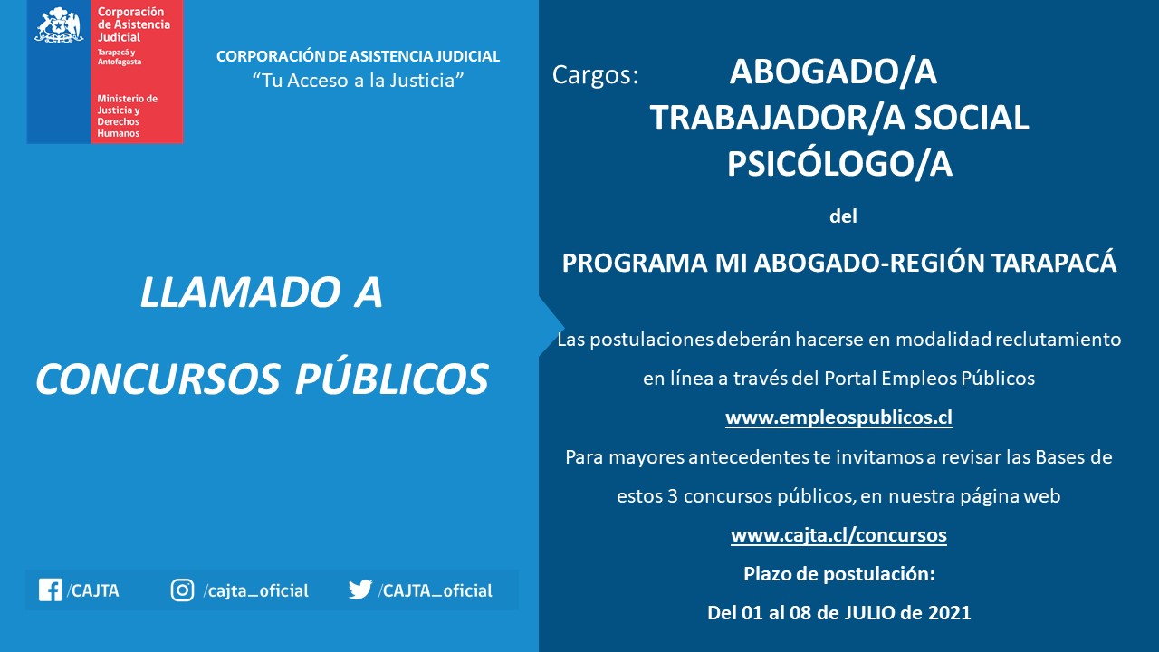 LLAMADO A CONCURSOS PÚBLICOS