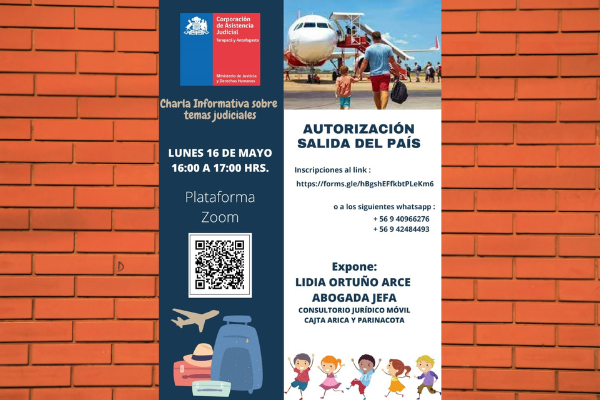 Invitamos a  charla informativa sobre AUTORIZACIÓN PARA SALIDA DEL PAÍS