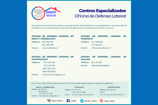 Te invitamos a conoce  nuestras Oficinas de Defesa Laboral
