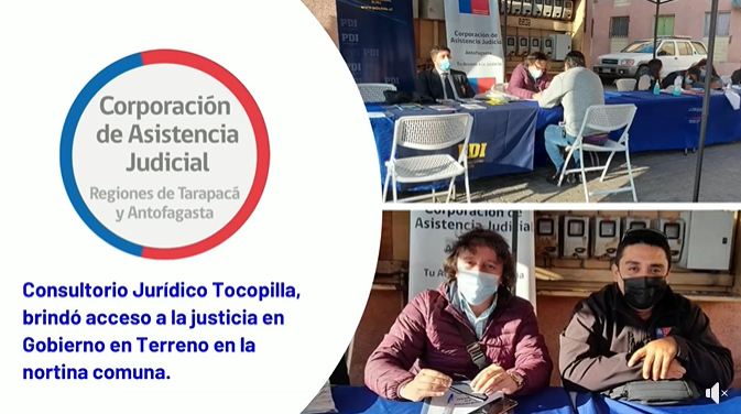 Consultorio Jurídico Tocopilla, entregó sus servicios en el Gobierno en Terreno