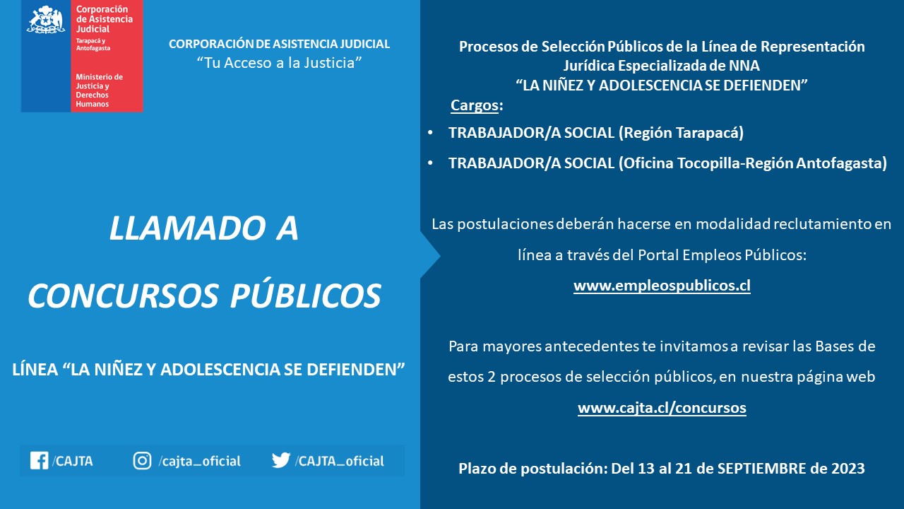 LLAMADO A CONCURSOS PÚBLICOS