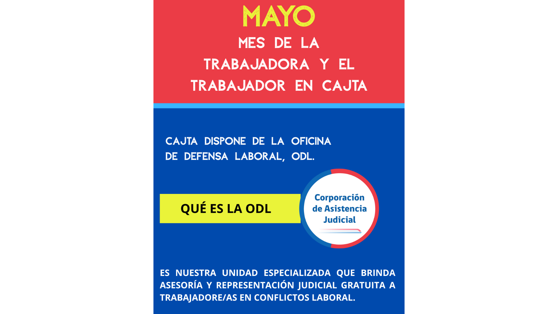 MAYO: Mes de la trabajadora y el trabajadore en CAJTA