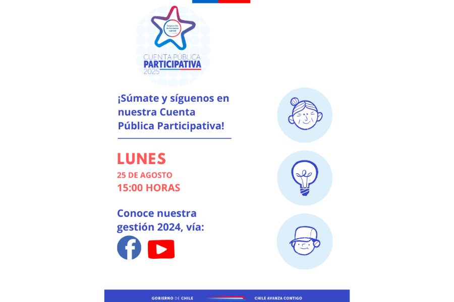 Le invitamos a seguir este lunes 25 de agosto nuestra Cuenta Pública Participativa 2025