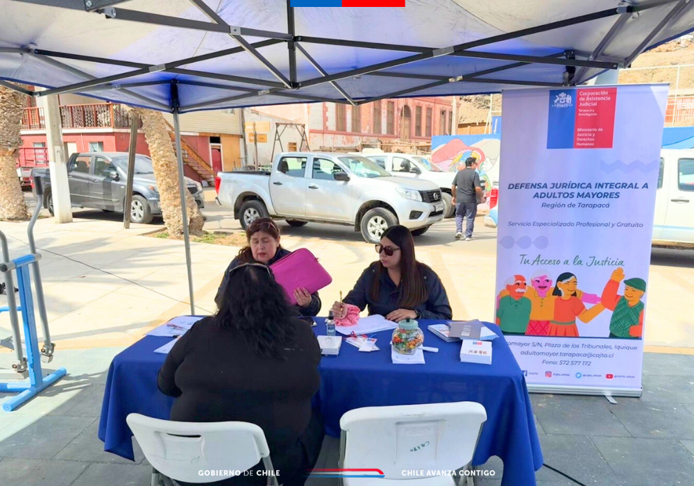 Unidad de Defensa Jurídica Integral de Adultos Mayores de Tarapacá participa en Plaza Ciudadana en Pisagua