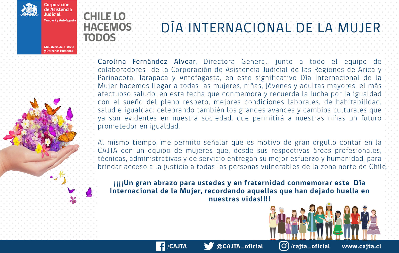 Saludo en el día internacional de la mujer